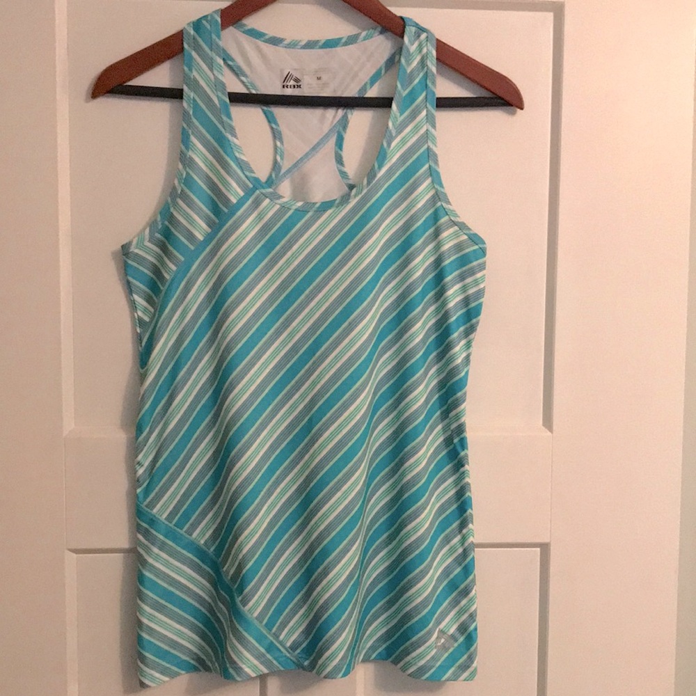 RBX stripe workout top sz. M